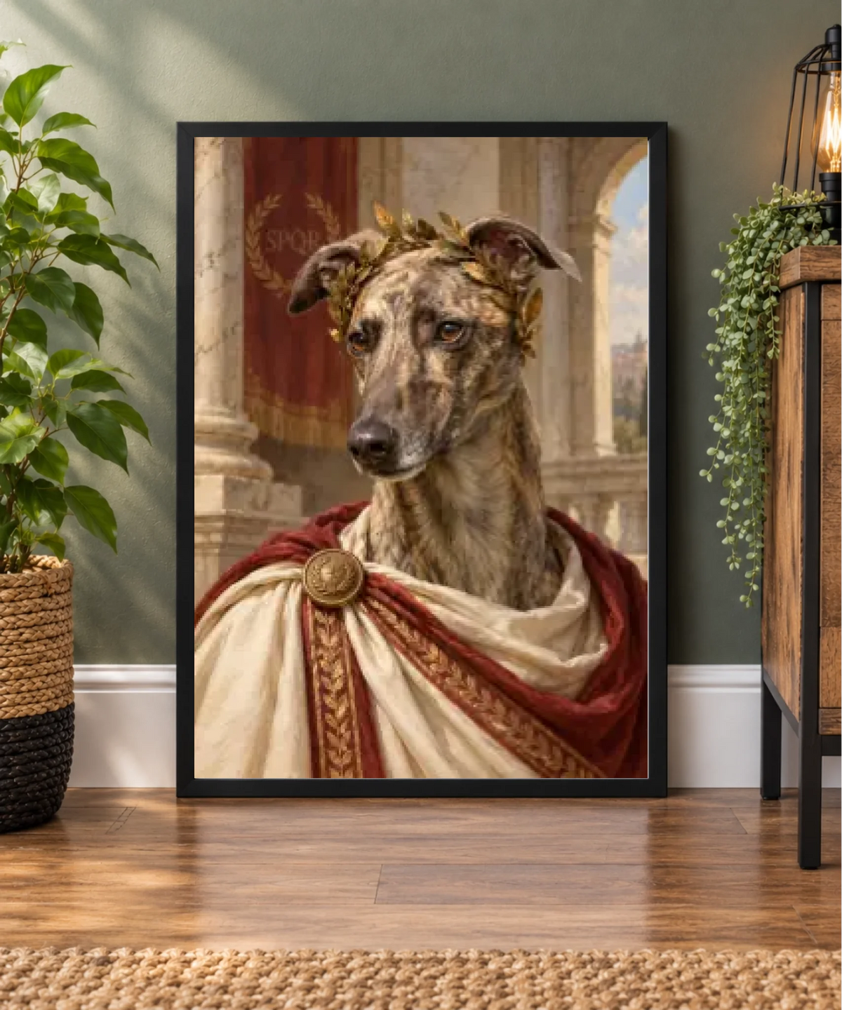 Photo Poge Personalised Roman Emperor Pet Portrait Dog Cat Photo Upload A4 A3 Fra ...
